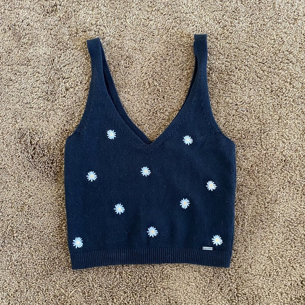Hollister Black Floral Top
